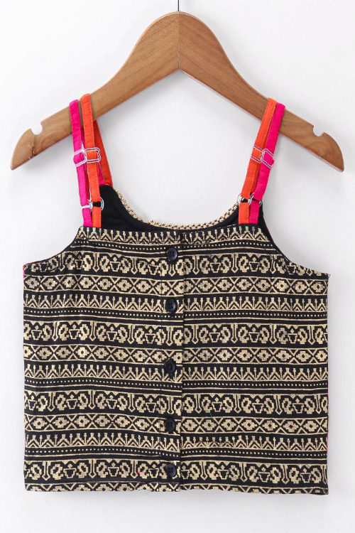 Twisha Girls Embroidered Top & Printed Ghagra - Multi & Orange
