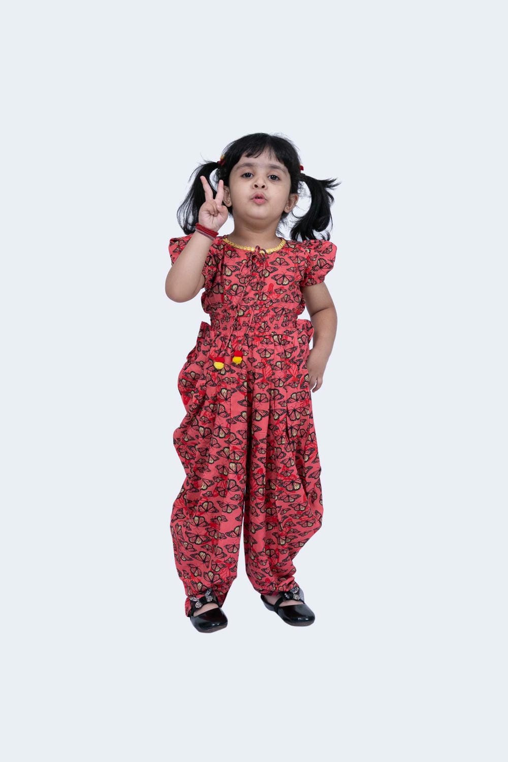 Twisha Girls Jumsuit- Coral