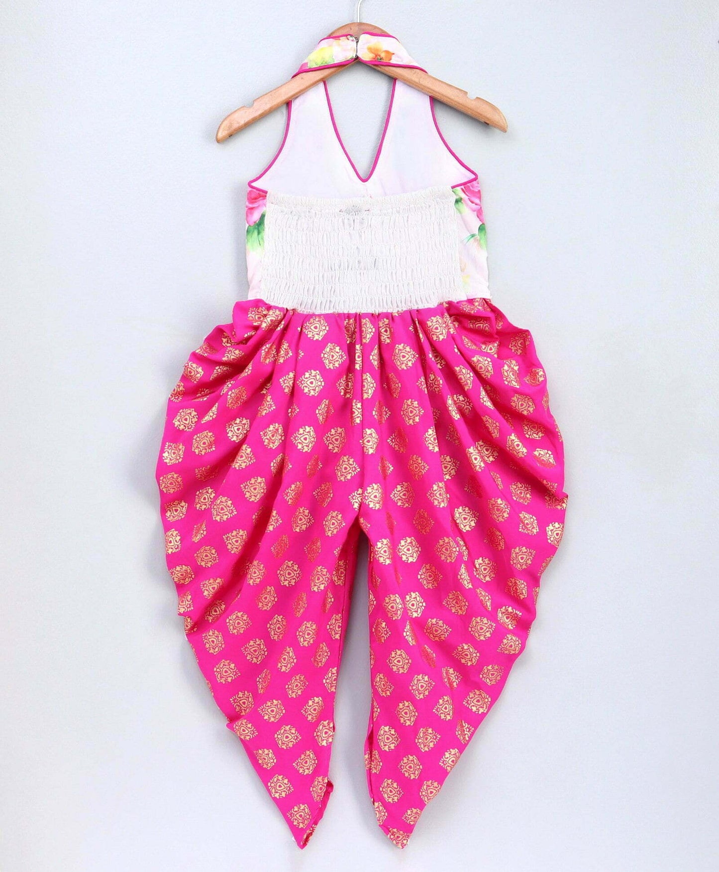 Girls Floral Jumpsuit -Pink