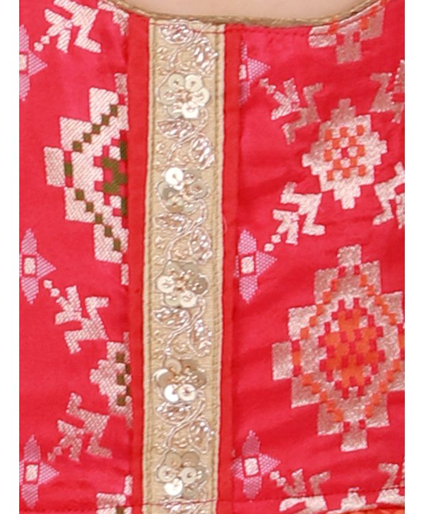 Girls Halter Neck Printed Jumpsuit-Orange