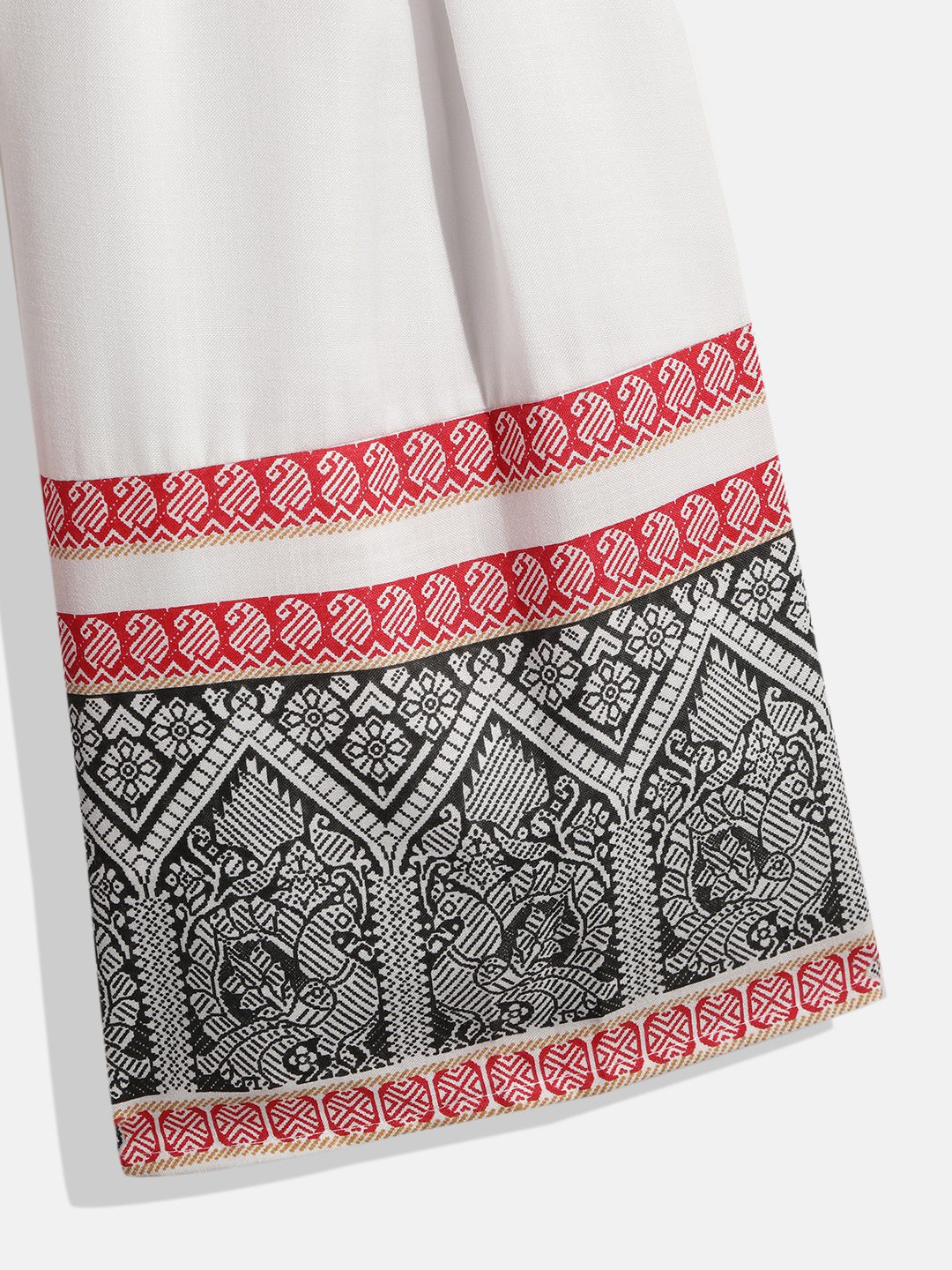 Twisha Girls Sleeveless Ethnic Print Top With Palazzo - Grey & White