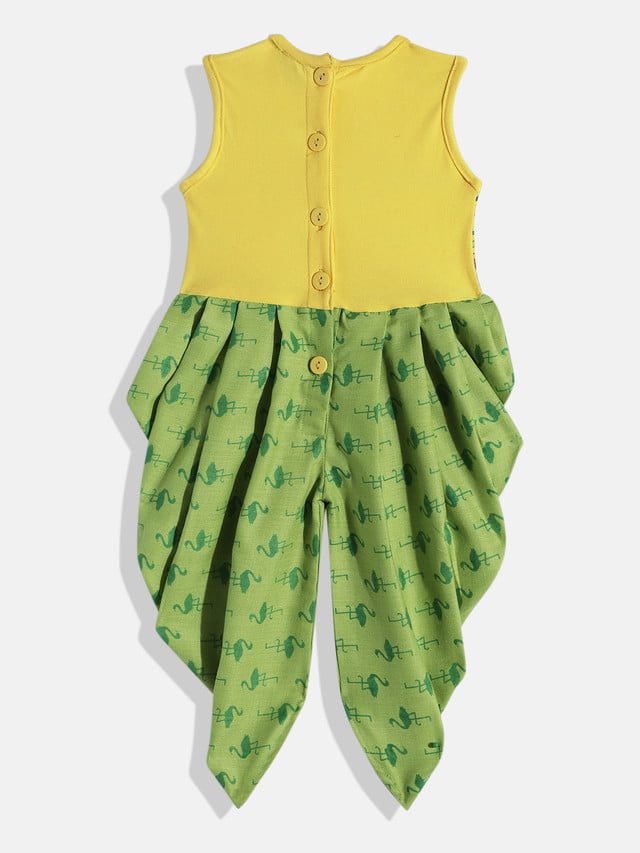 Twisha Girls Jumpsuit -Yellow & Green