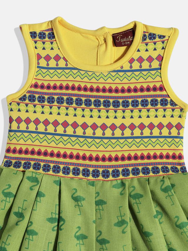 Twisha Girls Jumpsuit -Yellow & Green