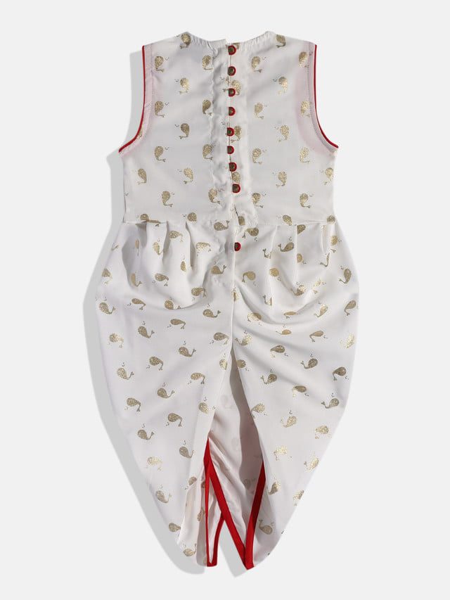 Girls Embroidered Jumpsuit - White