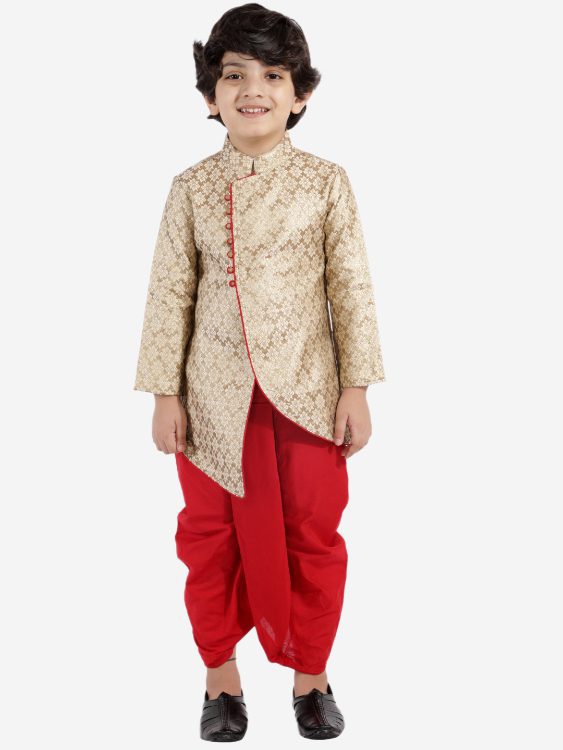 Twisha  Boys Designer Kurta with Dhoti-Gold