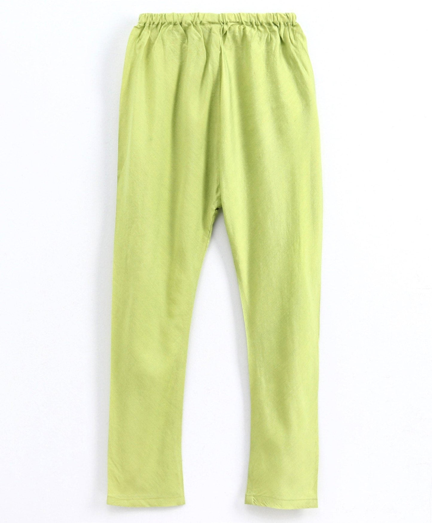 Boys Full Sleeves Solid Kurta With Jacket & Pajama - Green