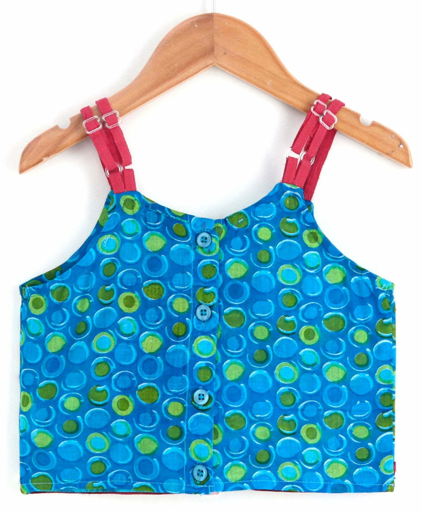 Girls Half And Half Top With Palazzo Set-Blue Pink