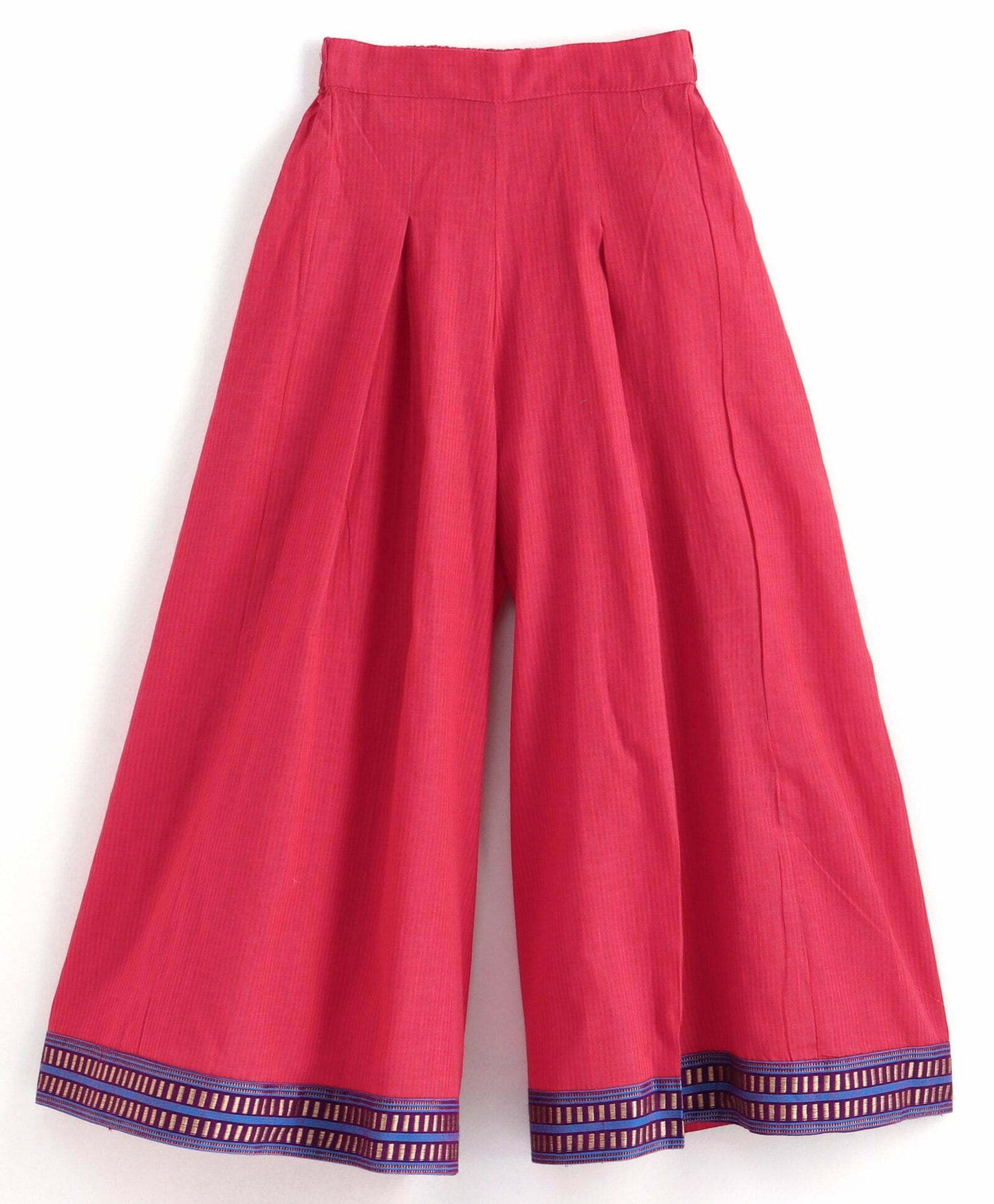 Girls Half And Half Top With Palazzo Set-Blue Pink