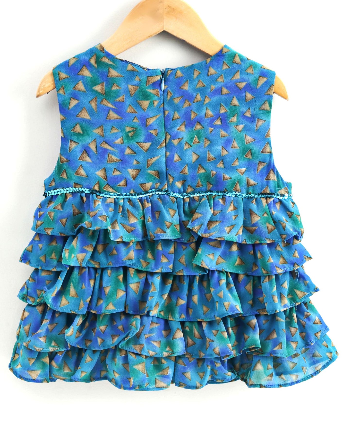 Twisha Girls Printed Frilled Top With Palazzo - Blue