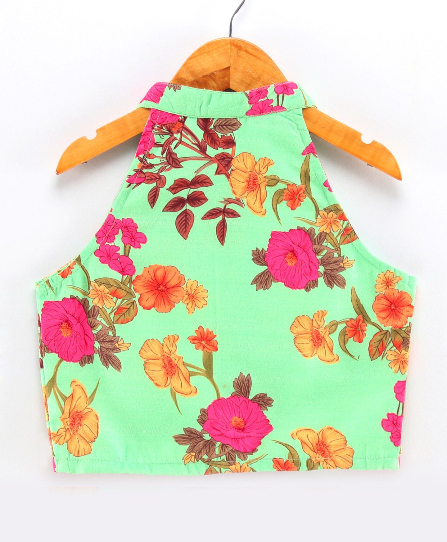 Twisha Girls Floral Printed Top With Palazzo - Green