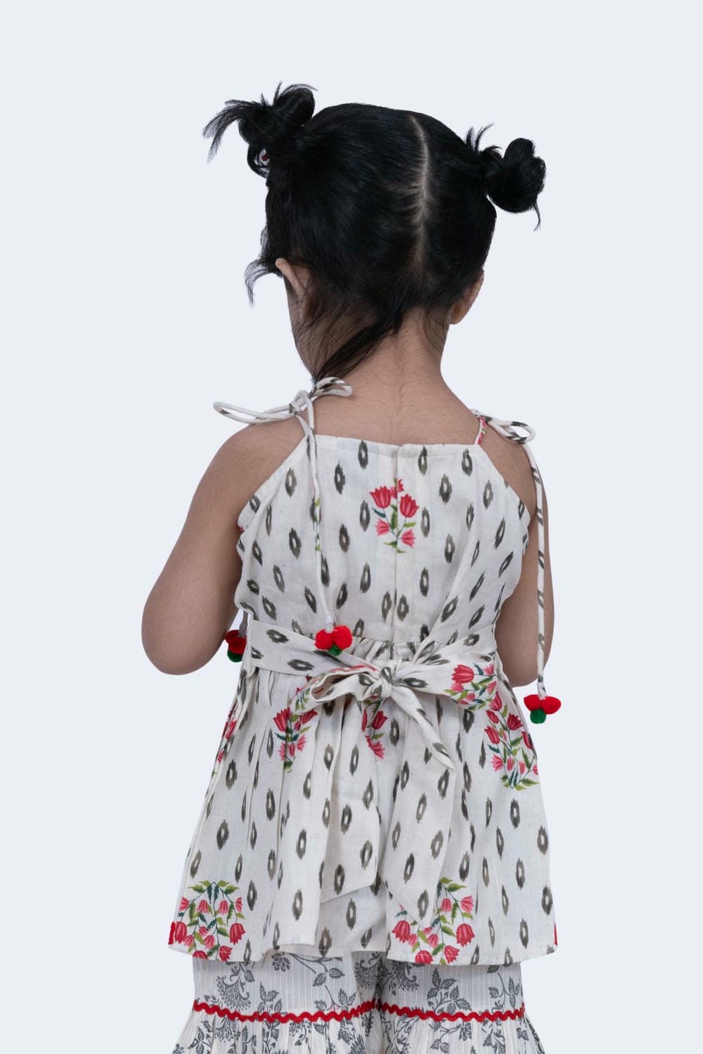 Twisha Girls Top & Sharara Set - Offwhite