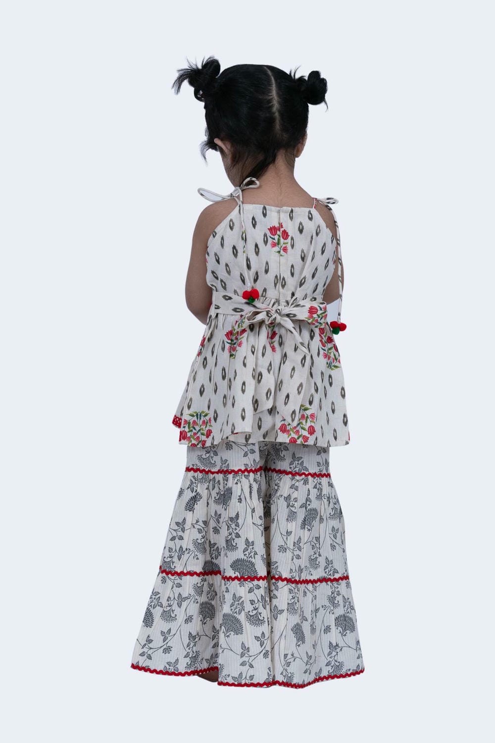 Twisha Girls Top & Sharara Set - Offwhite
