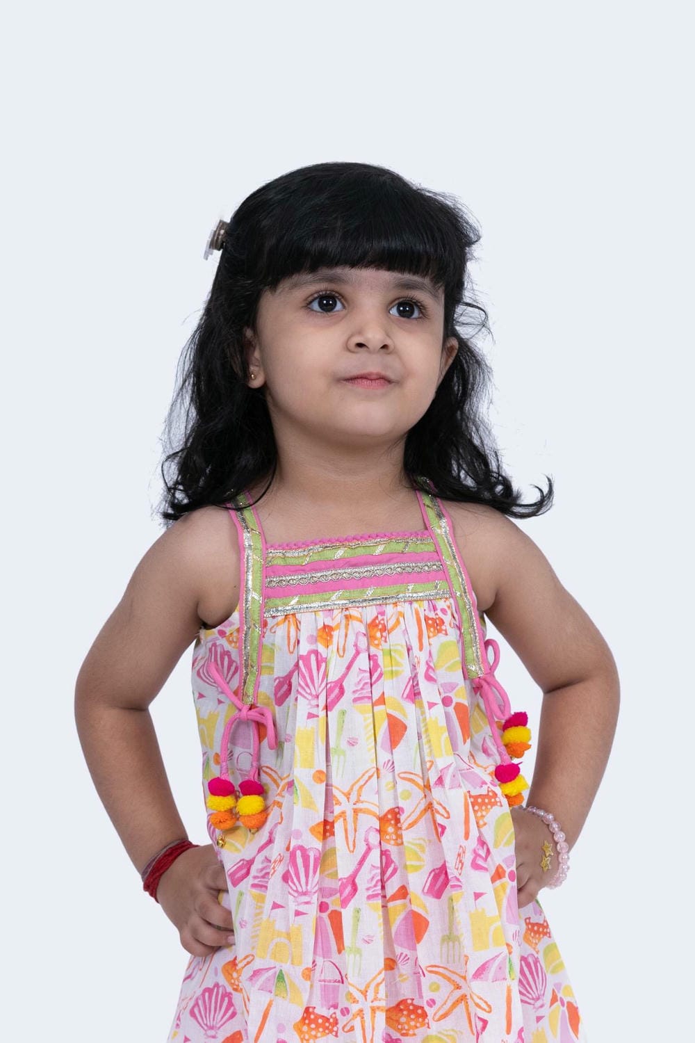 Twisha Girls Top & Shorts Set - White & Pink