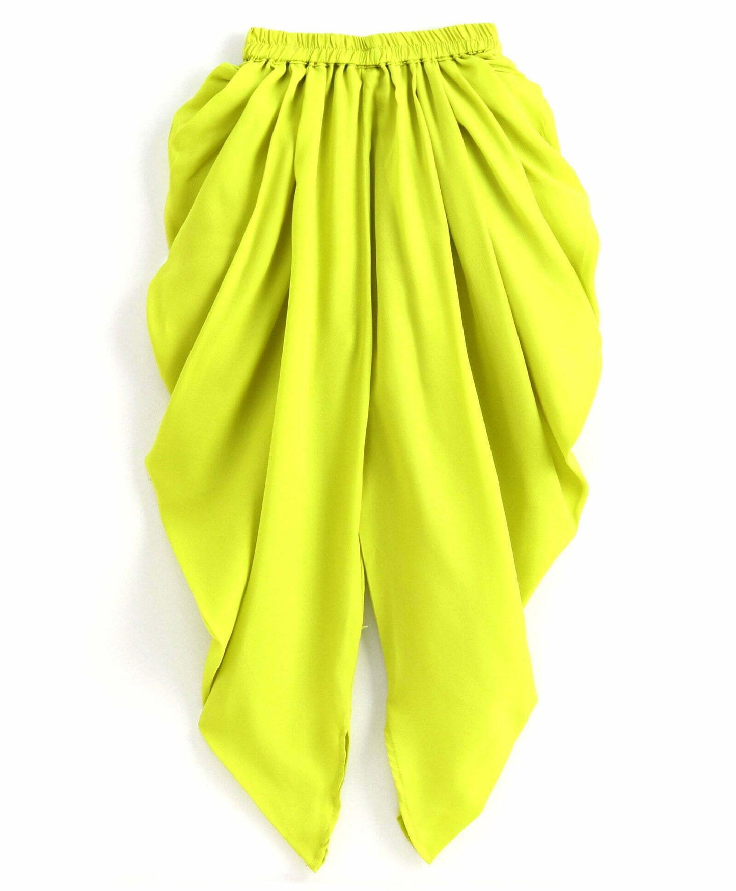 Girls Half And Half Top With Dhoti Set - Pink & Green
