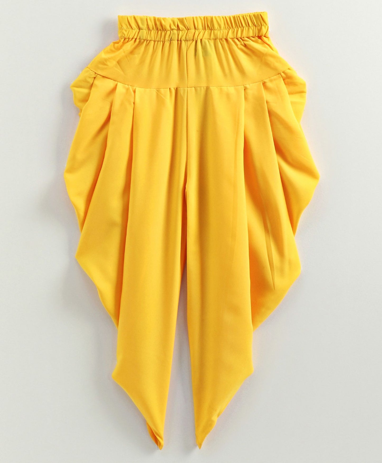 Twisha Girls Tie & Dye Georgette Top With Dhoti Pants - Orange & Yellow